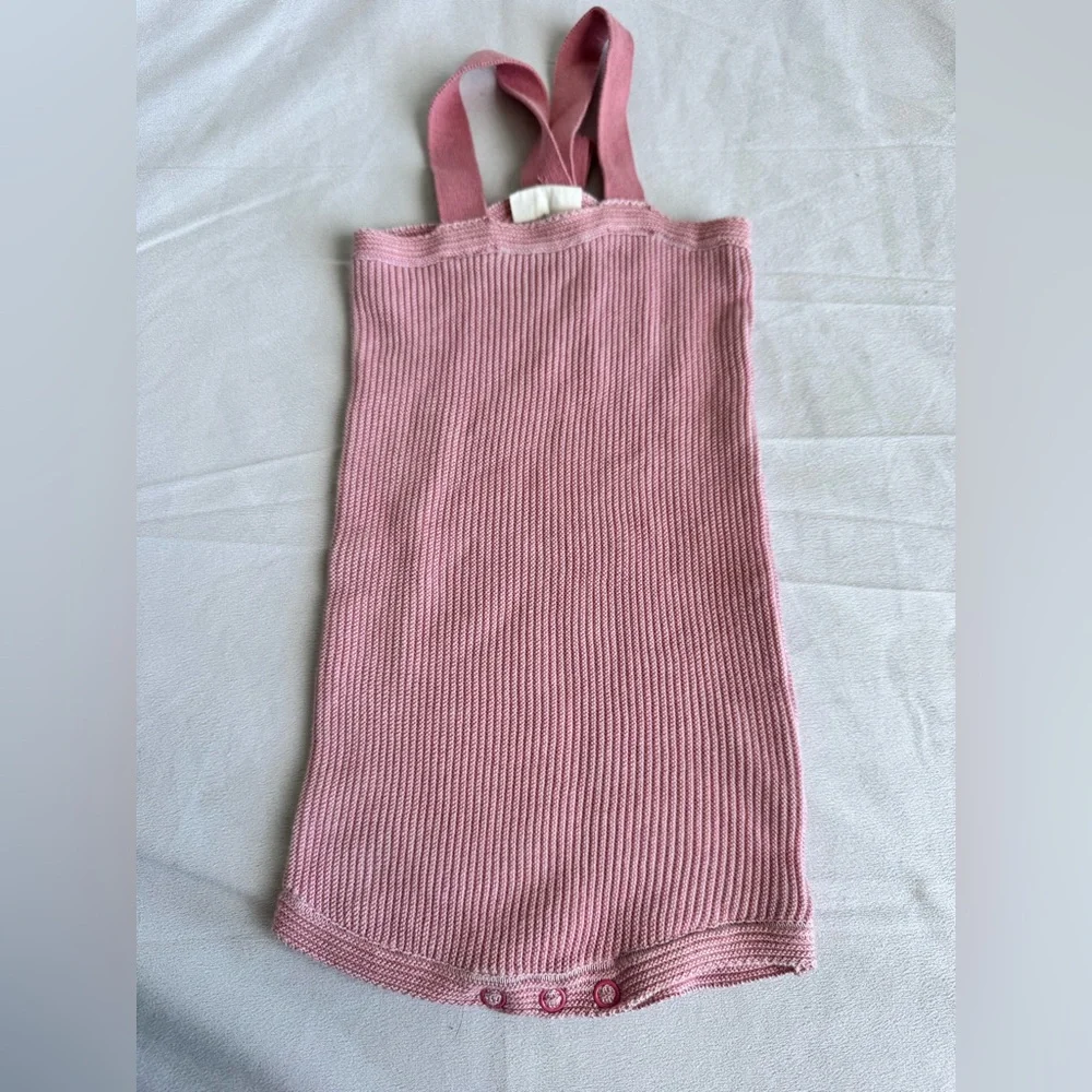 Piccino Piccina P&P Baby Girl Pink 18‎ m Knit One Piece Cross Back 100% Cotton